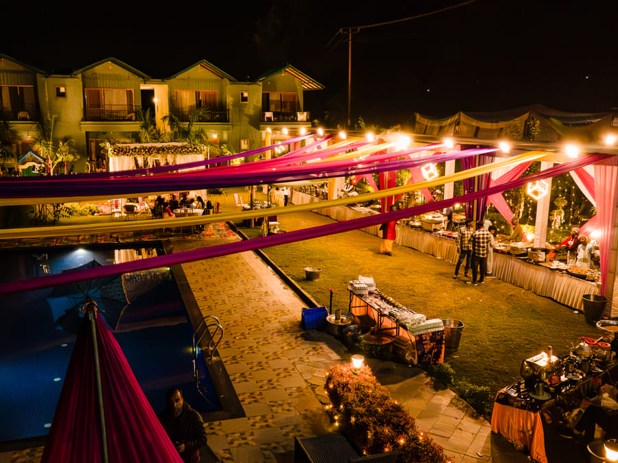 Night-time outdoor event area
