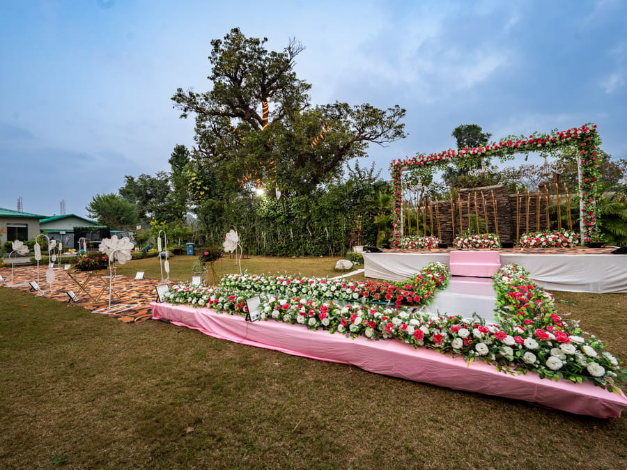 Outdoor wedding setup