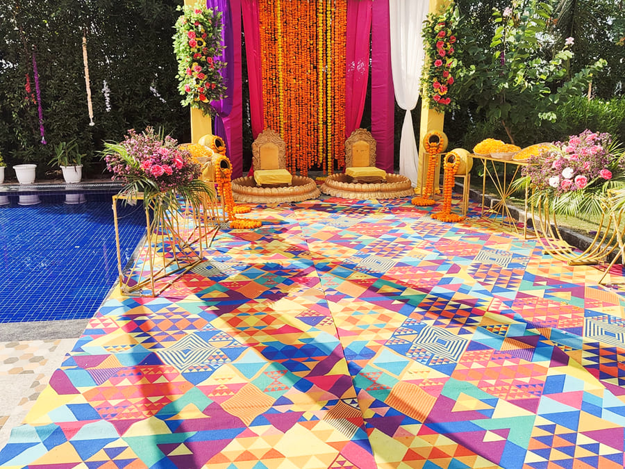 Poolside event setup