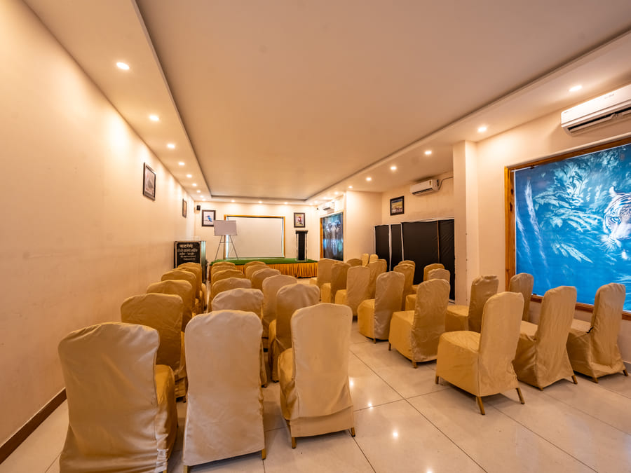 Air-conditioned convertible banquet hall at Corbett Nirvana Resort
