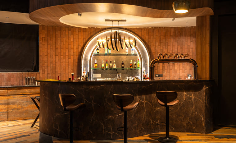 Rhythm and Brews craft brewery and bar at The Qualia Resort, Udaipur
