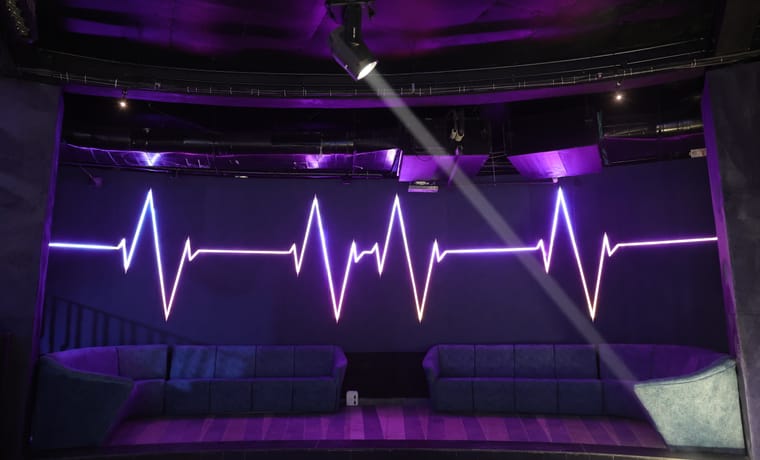 DJ sets and dance floor at The Verve nightclub, Udaipur