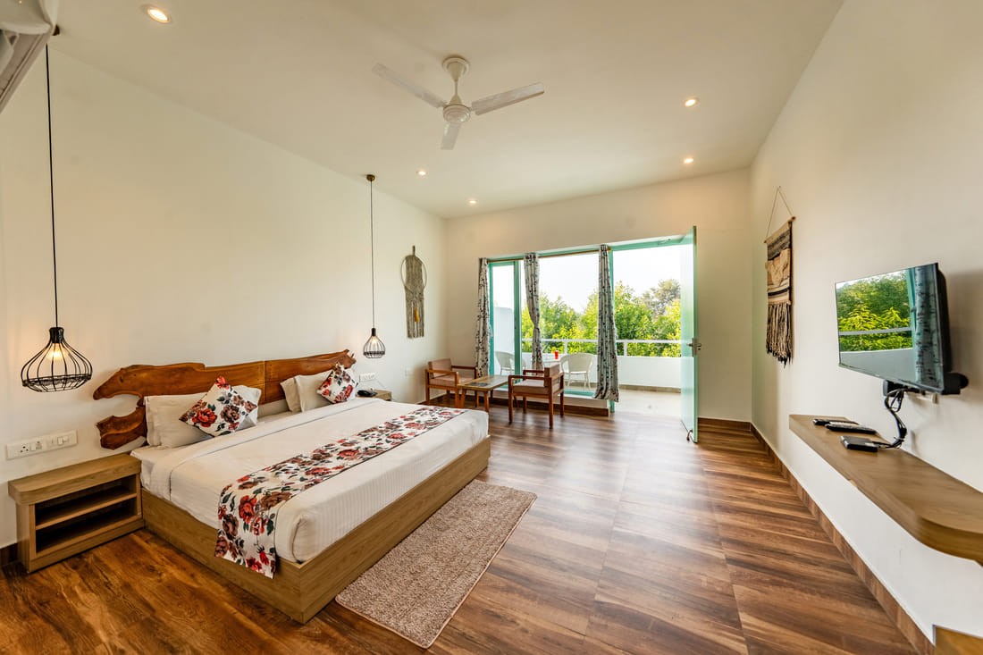 Forest & Sunset View Room garden at Vedikant Resorts The Mallard Corbett