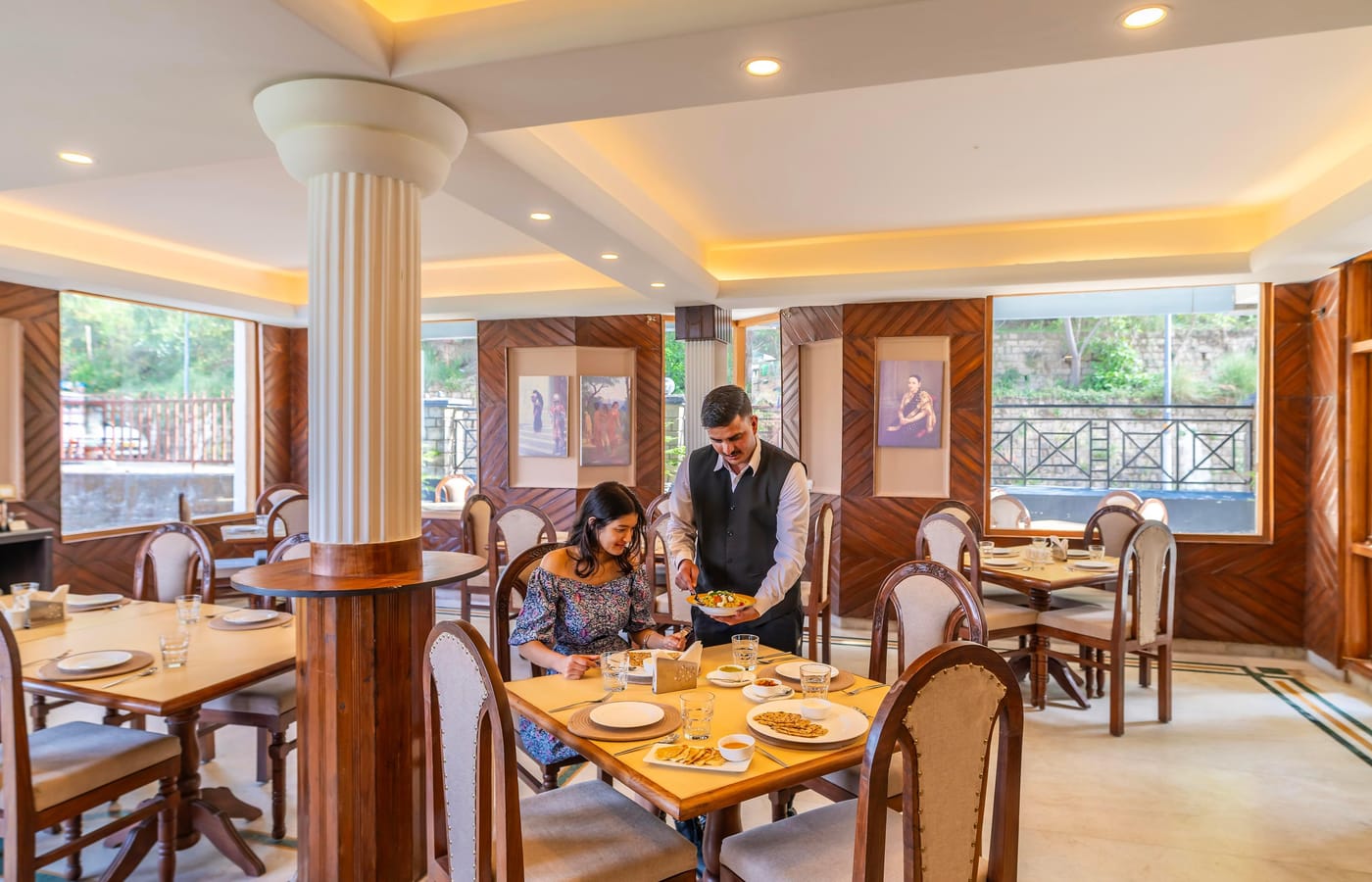 The restaurant at Hotel Karnika, Dharamshala