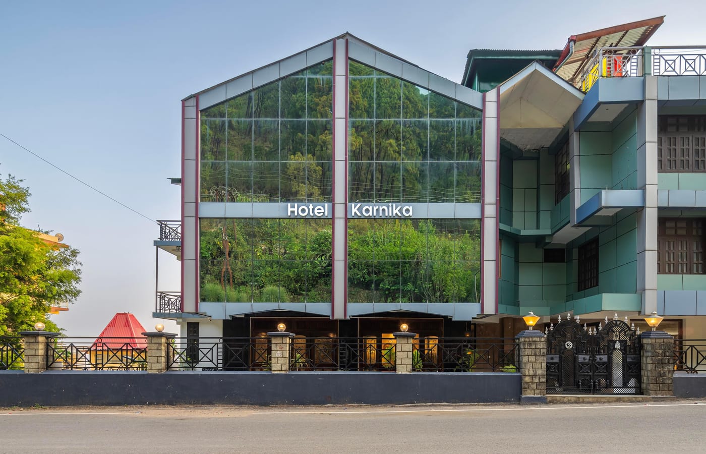 The facade of Hotel Karnika, Dharamshala