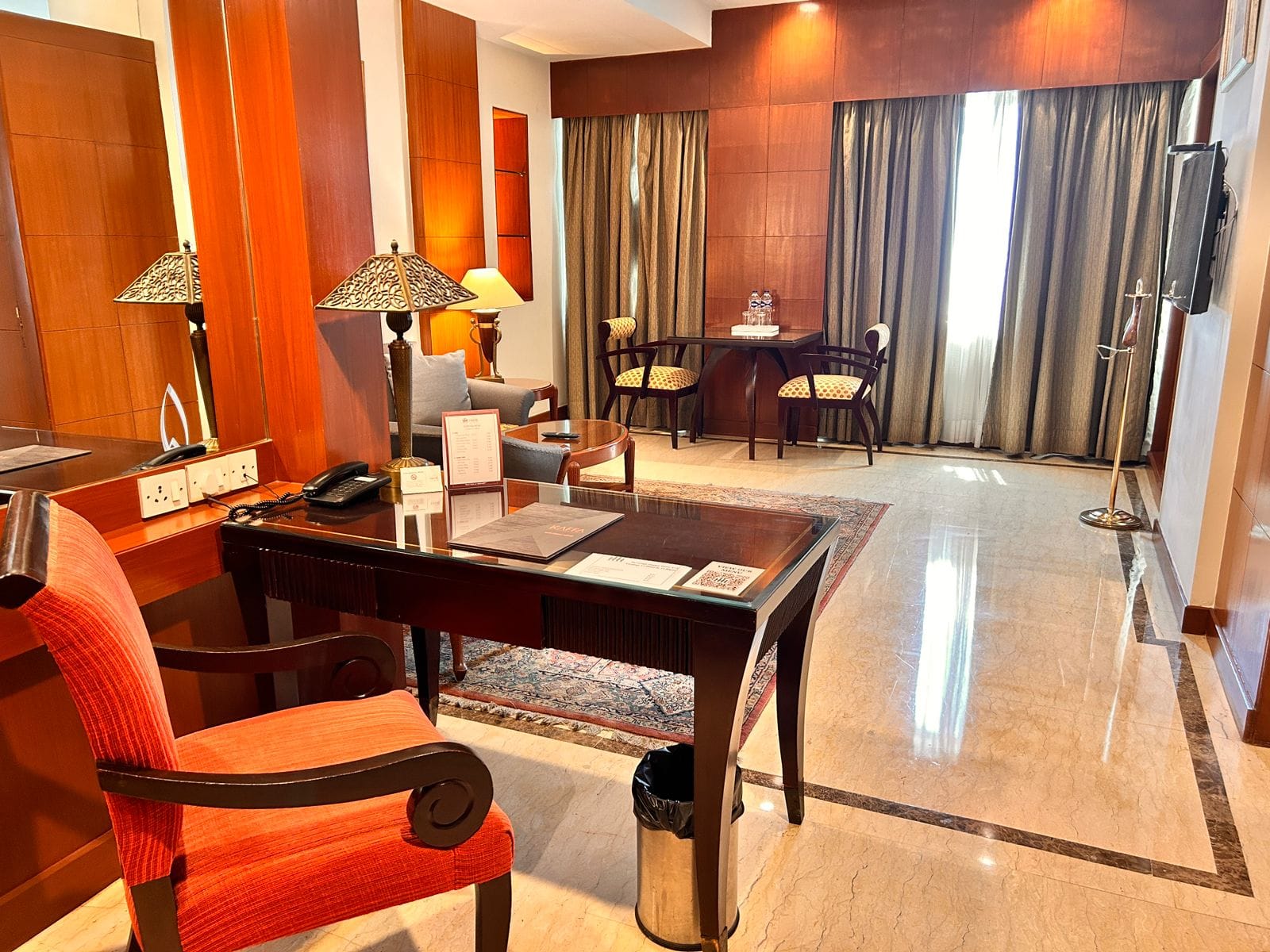 A beautifully appointed hotel room