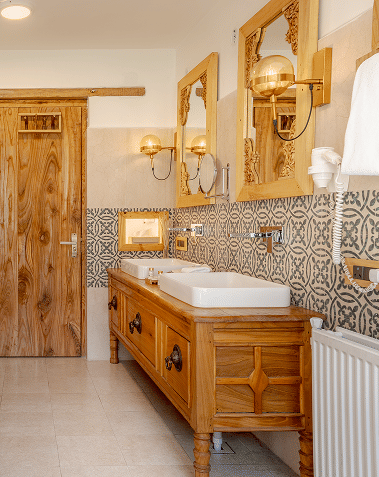 Bathroom with twin vanity