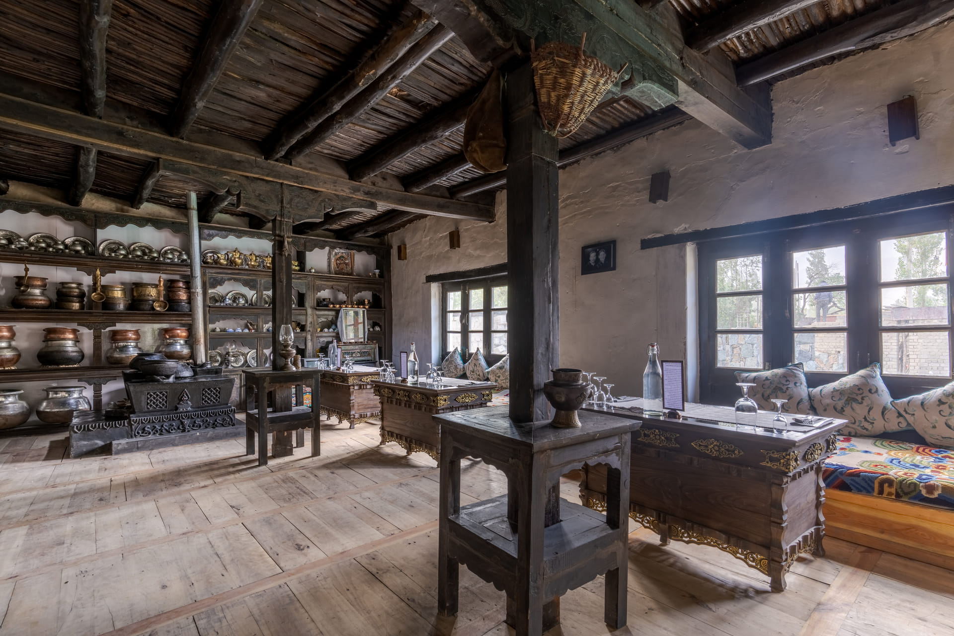 Traditional Ladakhi heritage interior in Nubra