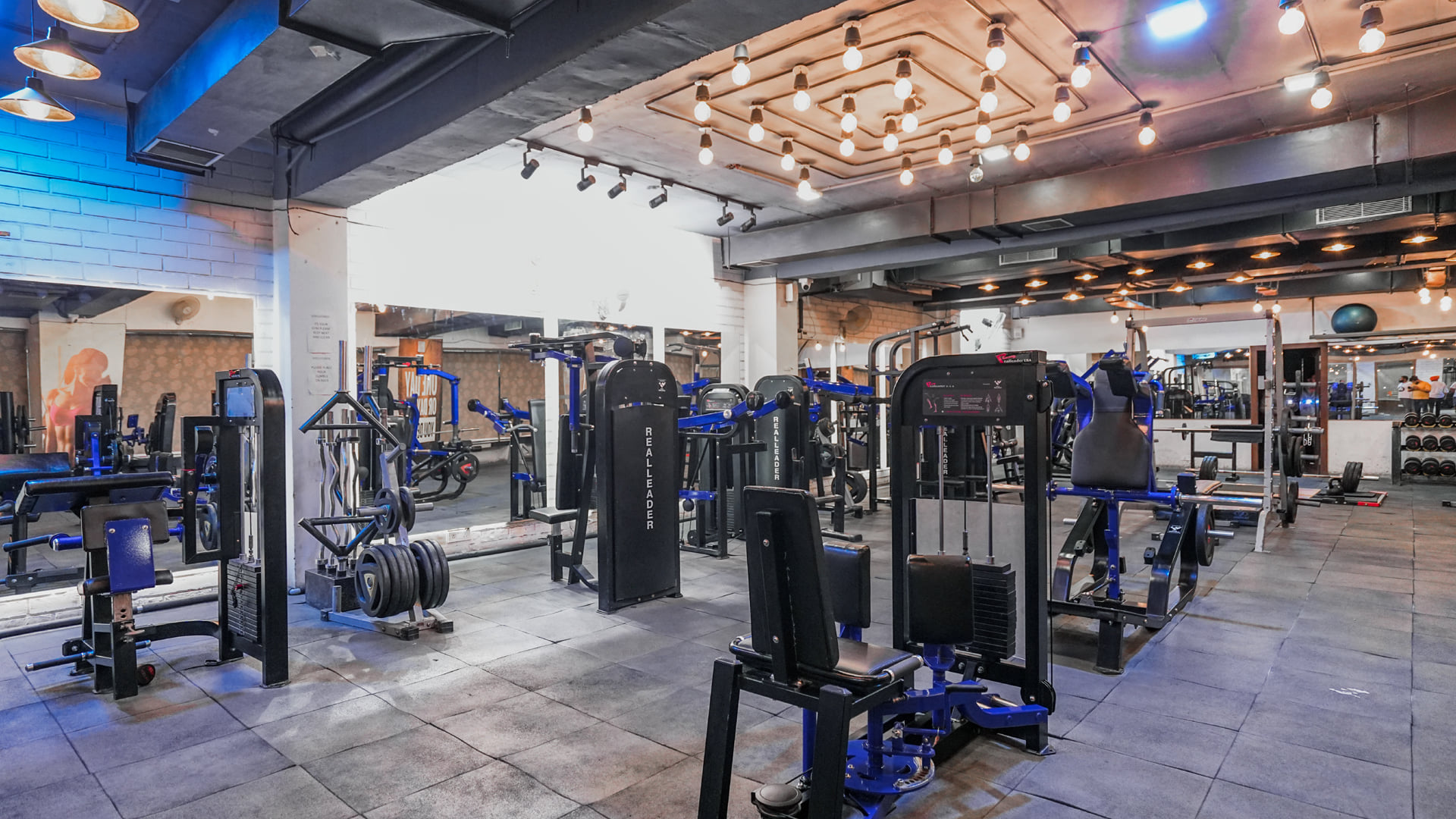 The fitness centre at Escala Hotel, with rows of weight machines and cardio equipment