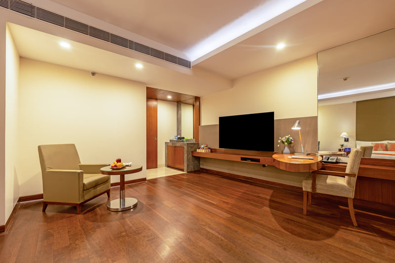 Anya Suite lounge area at The Anya Hotel, Gurugram