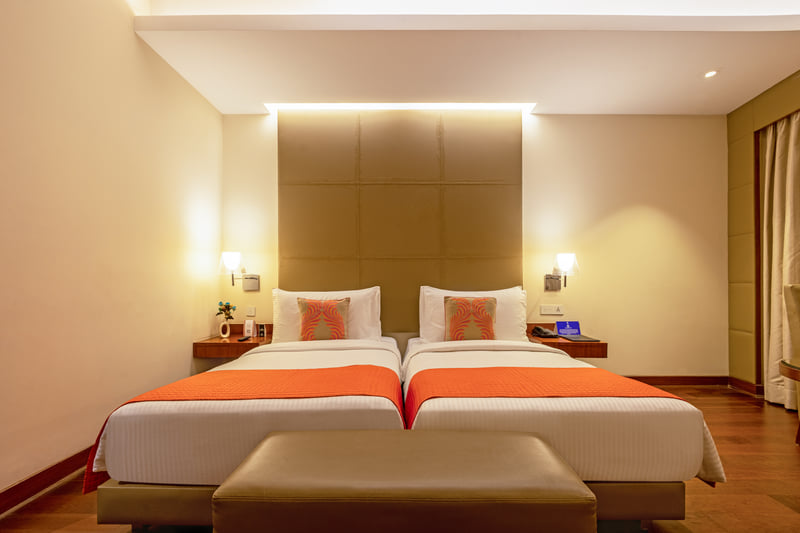 Deluxe Room with twin beds at The Anya Hotel, Gurugram