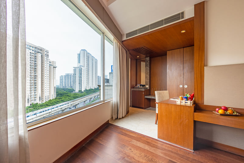 City view from the Standard King Room at The Anya Hotel, Gurugram