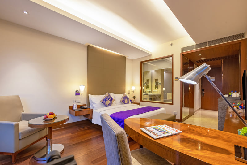 Superior Room work desk at The Anya Hotel, Gurugram