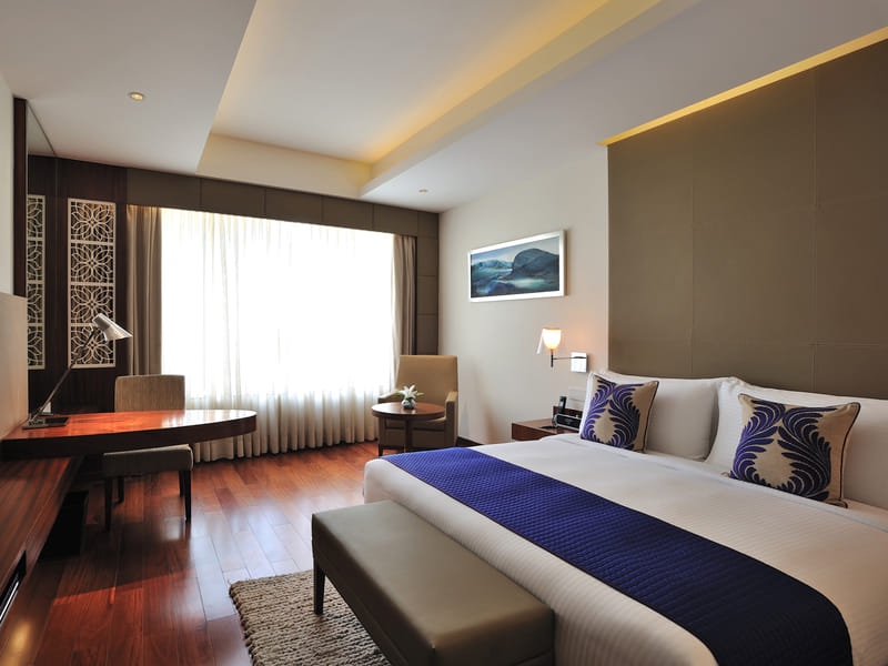 Deluxe Room with twin beds at The Anya Hotel, Gurugram