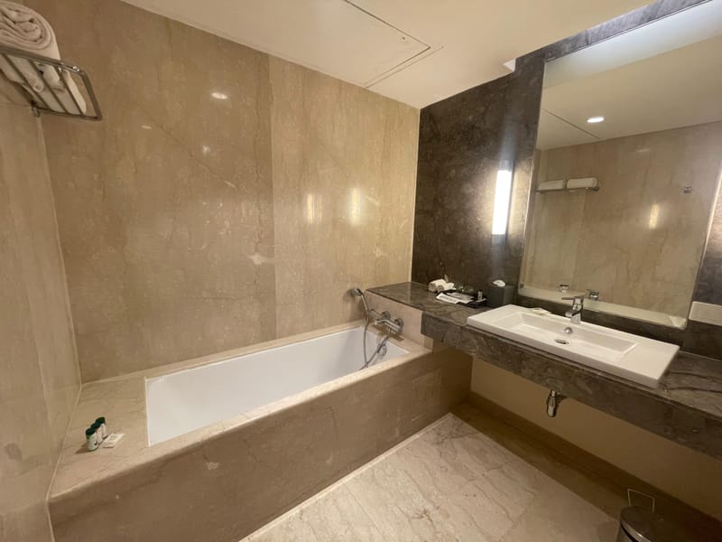 Luxury Suite bathroom detail at The Anya Hotel, Gurugram