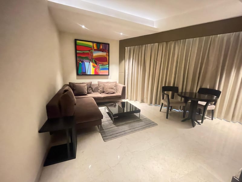 Luxury Suite lounge seating at The Anya Hotel, Gurugram