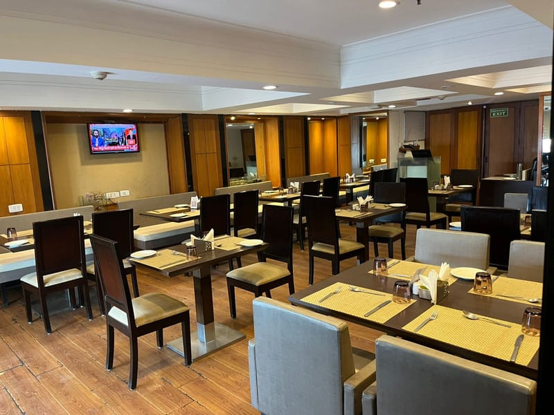 Interior detail at Kaffa, The Hans, New Delhi