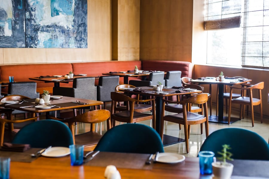 Contemporary restaurant seating at The Hans Hotels
