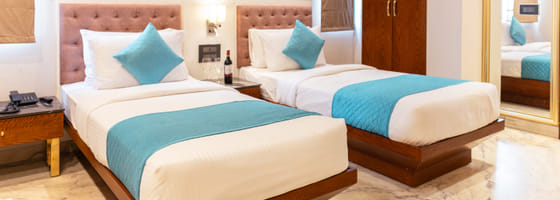 A guest room at KSN Signature, Jaipur