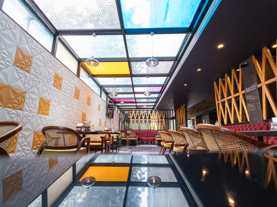 Restaurant interior details at Kaleidoscope, KSN Signature, Jaipur