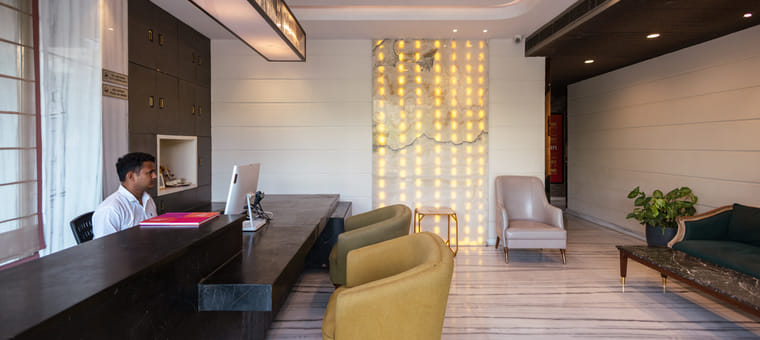 The welcoming lobby at KSN Signature, Jaipur