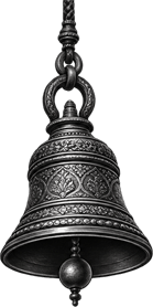 Illustration of a second, smaller temple bell hanging alongside