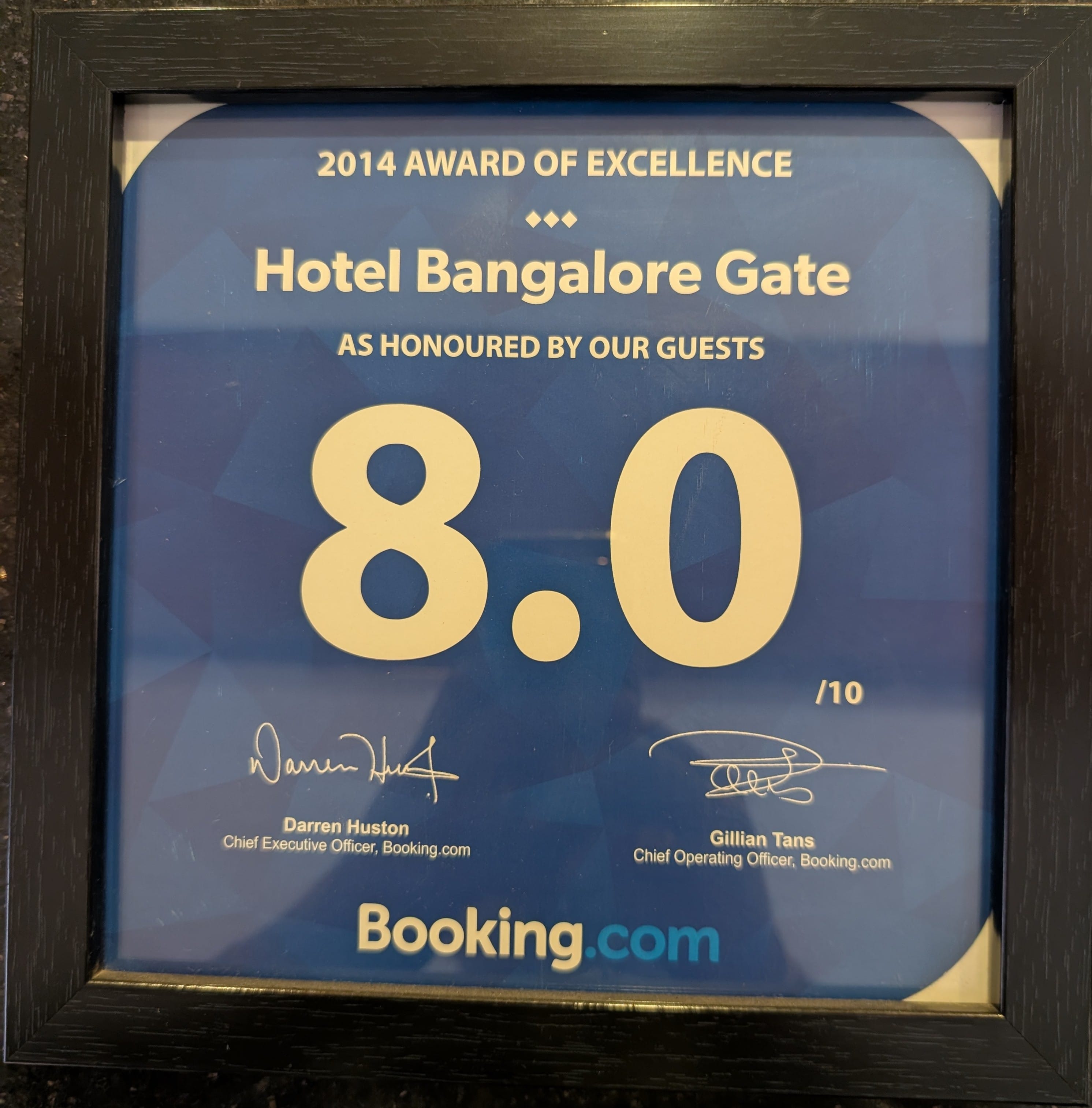 Booking.com Award of Excellence 2014