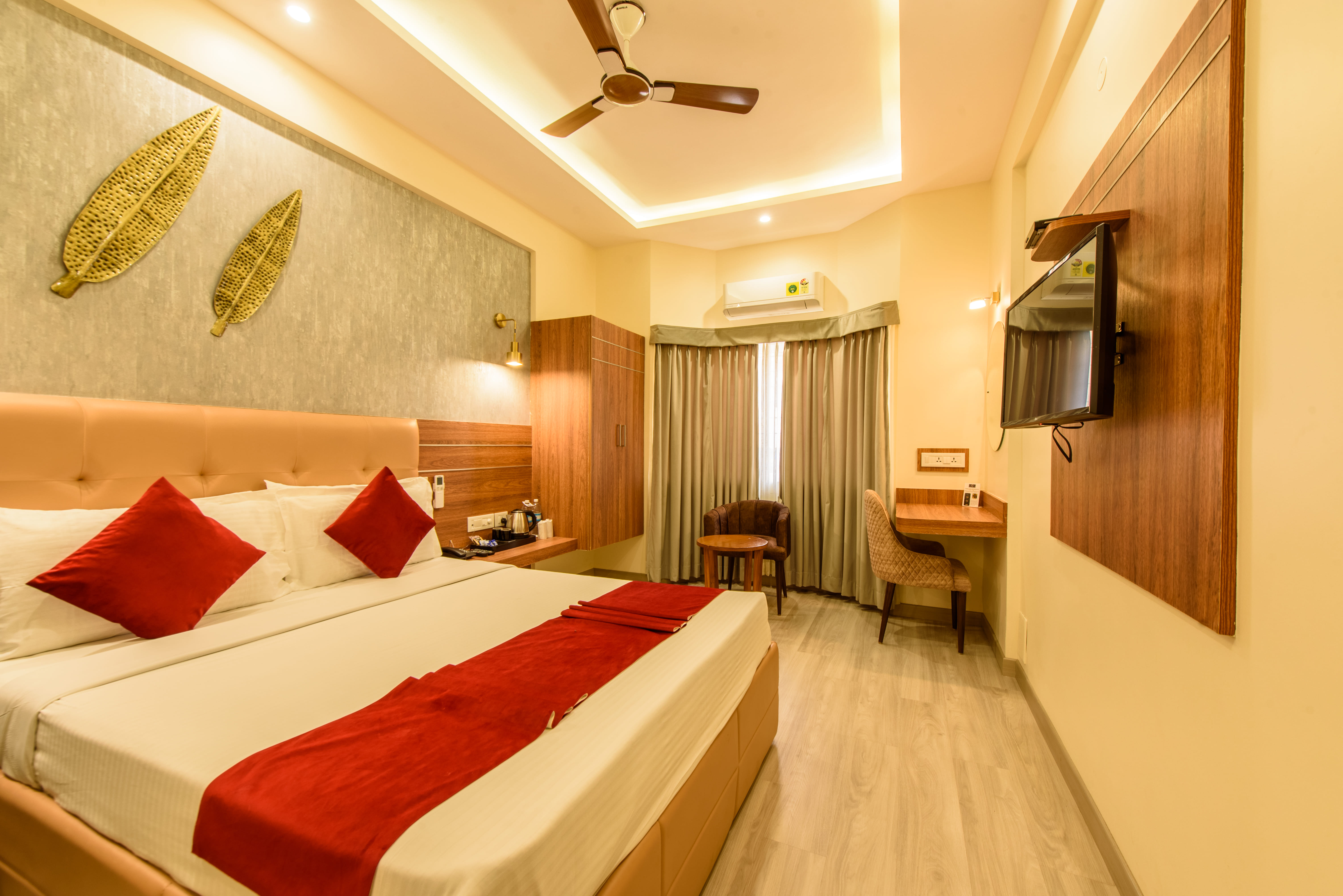 Gold Superior Room at Bangalore Gate Hotel, comfortable modern interiors