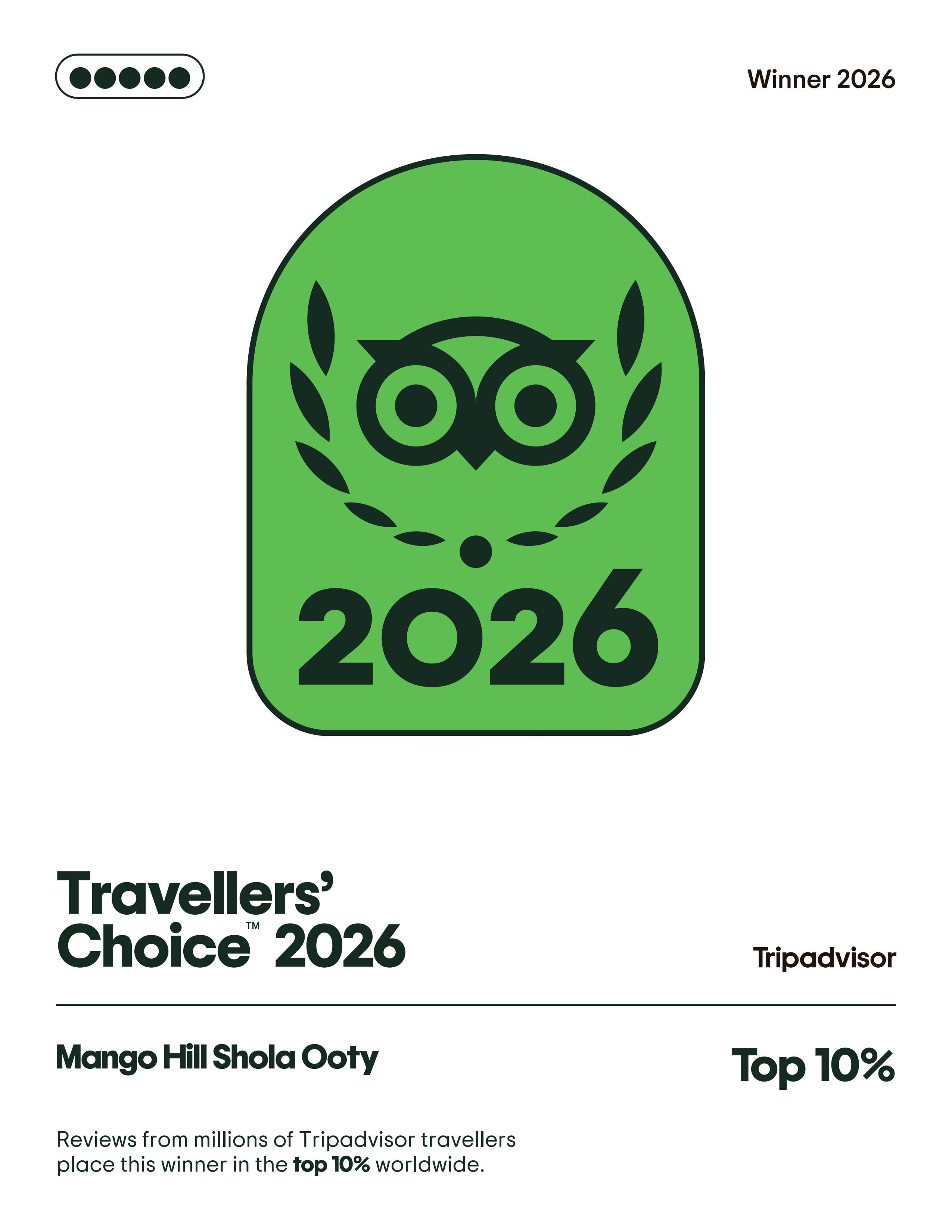 Mango Hill Shola Ooty award