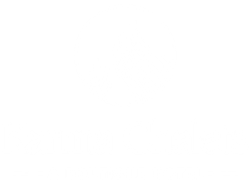 A logo that reads Karma Chalets a boutique hotel with a green wave icon, set against a light background.