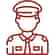 An icon of a security guard