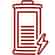 An icon of a power backup featuring a battery