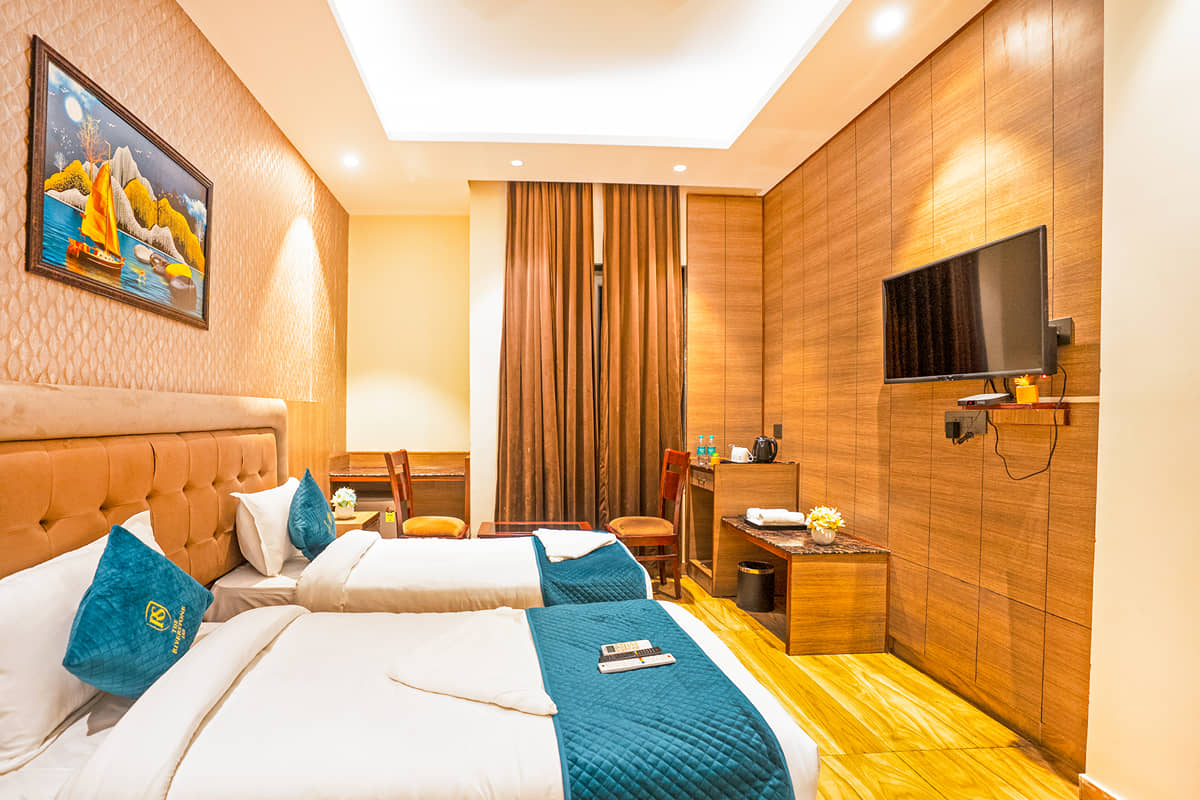 The LED television and work desk in a Superior Twin room