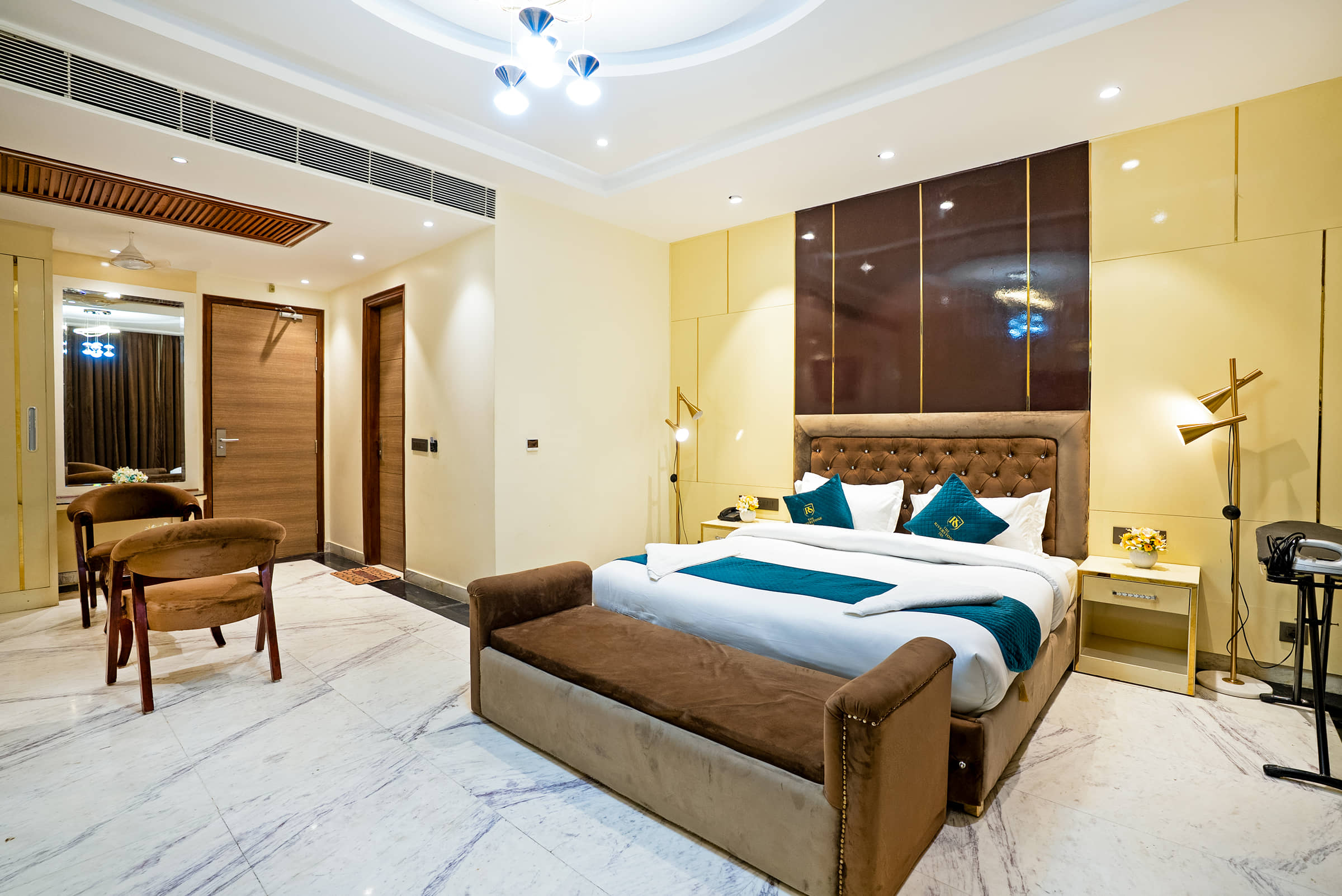 The bedroom of the Presidential Suite