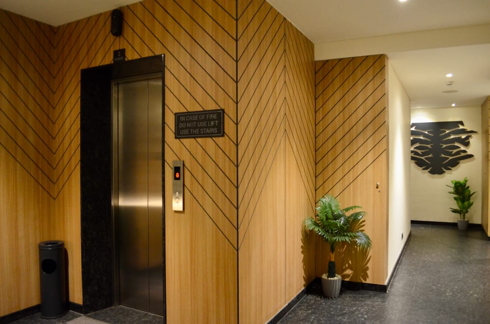 Lift lobby at City Lake Hotel