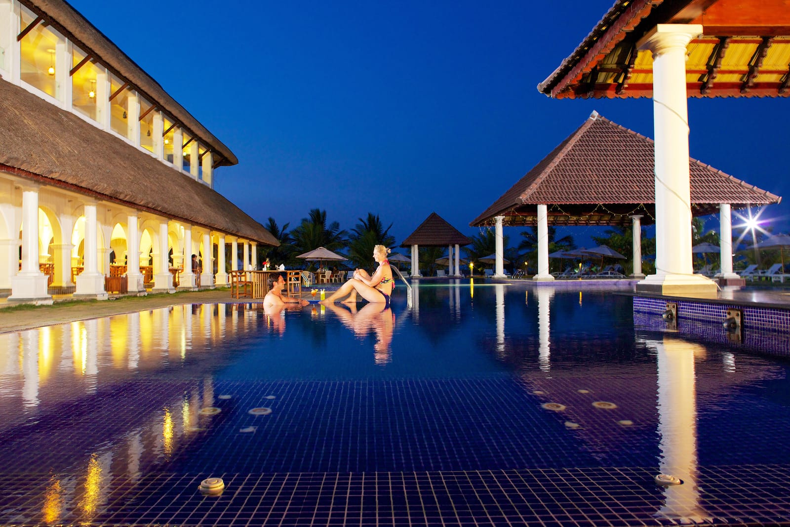 Poolside at night
