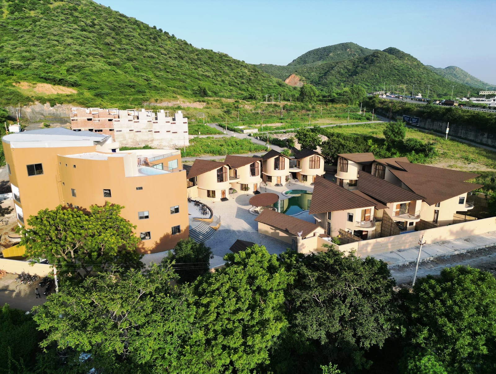 The Qualia Resort Club & Brewery facade, Udaipur