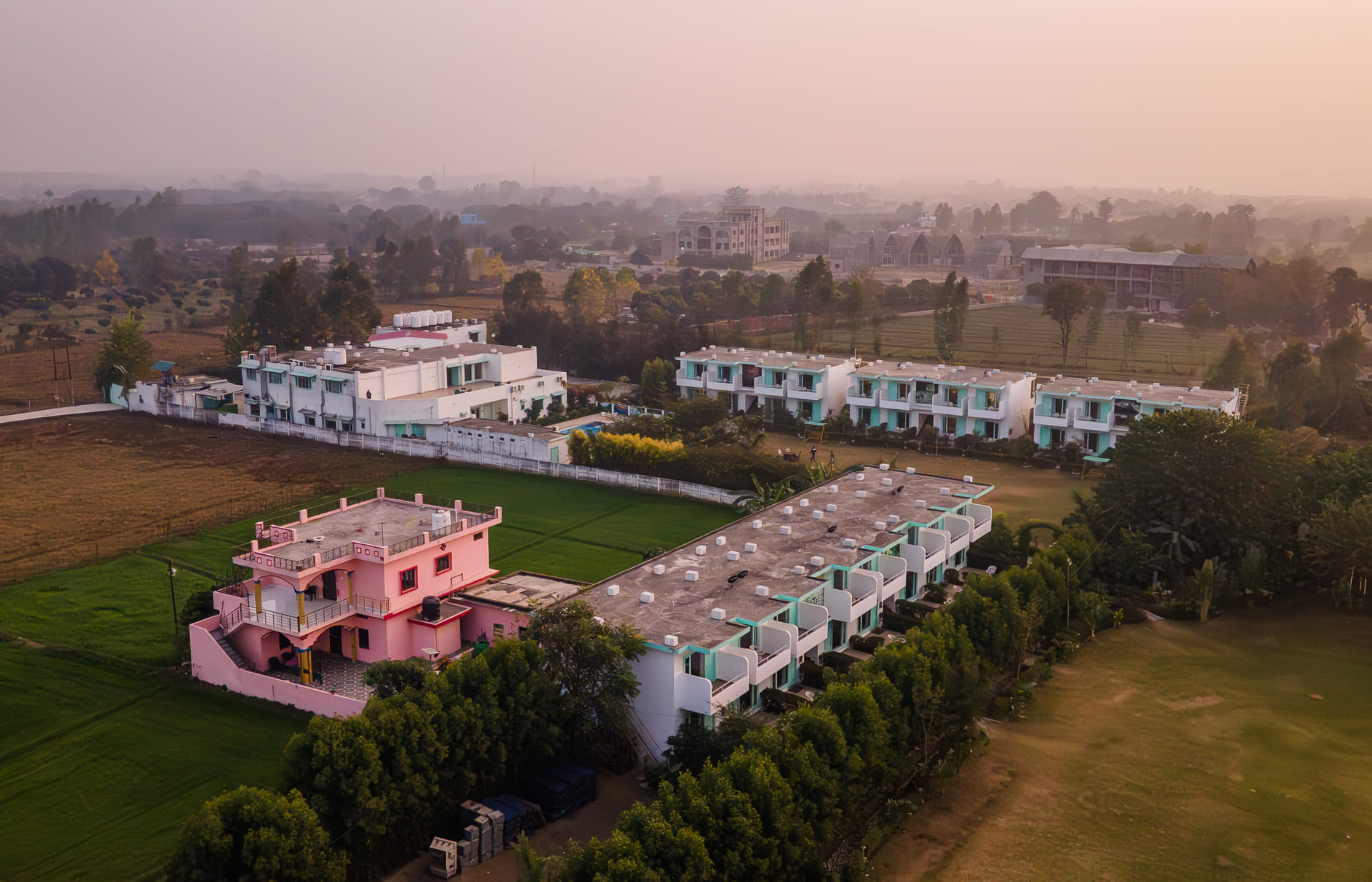 Aerial view of Vedikant Resorts The Mallard Corbett