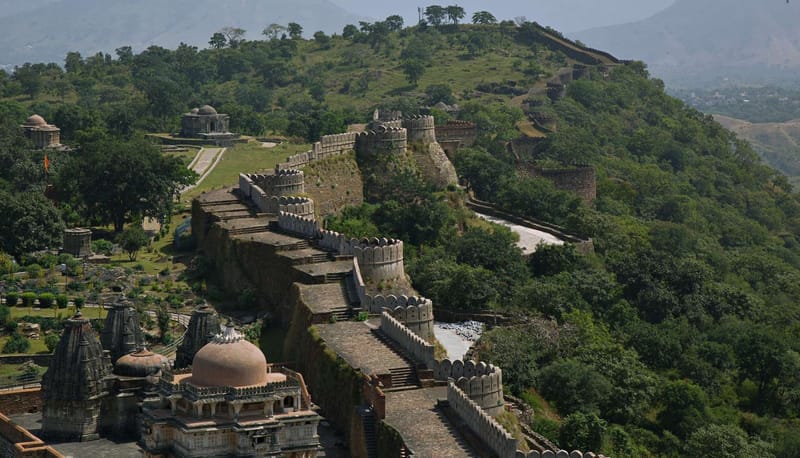 Hilltop fort on an Aravalli ridge, stock image standing in for the trek