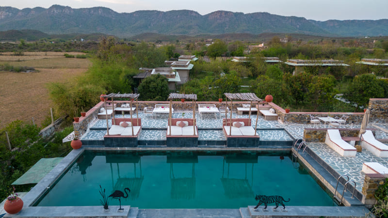 Aerial view of the swimming pool