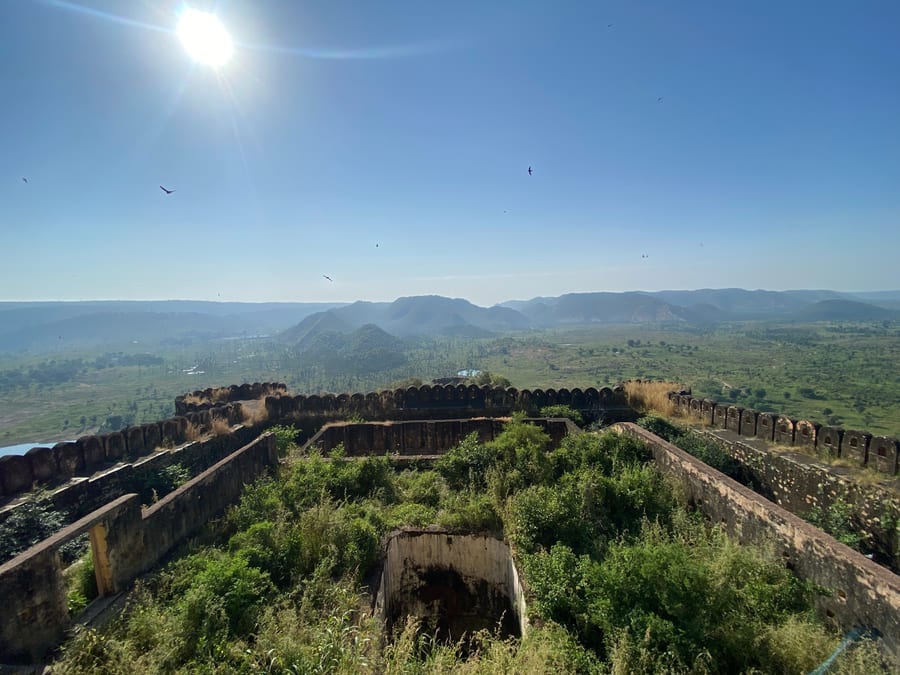 Kankwari Fort standing on its hilltop inside Sariska Tiger Reserve