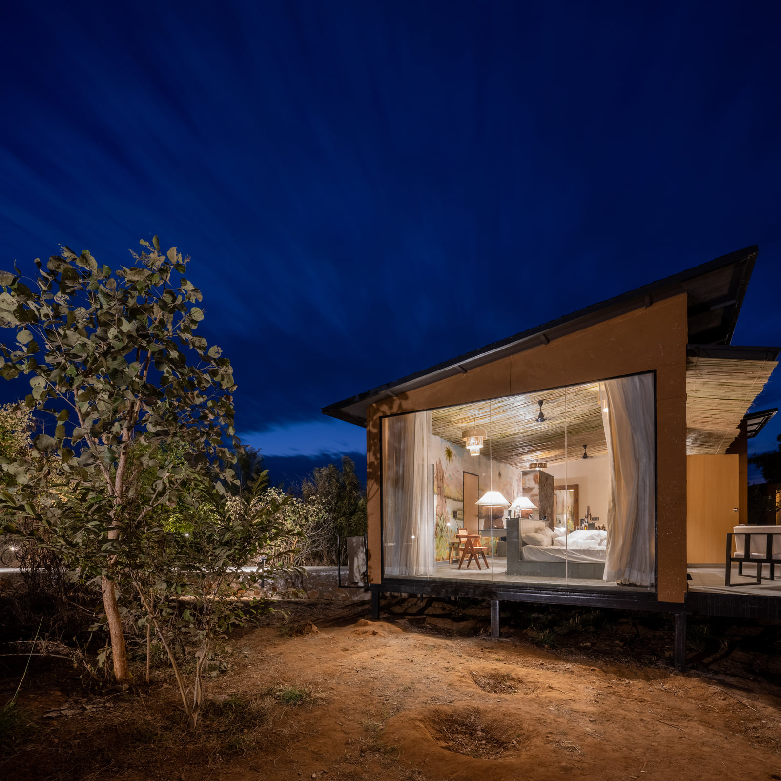 Forest Bungalow nestled in greenery at Utsav Camp