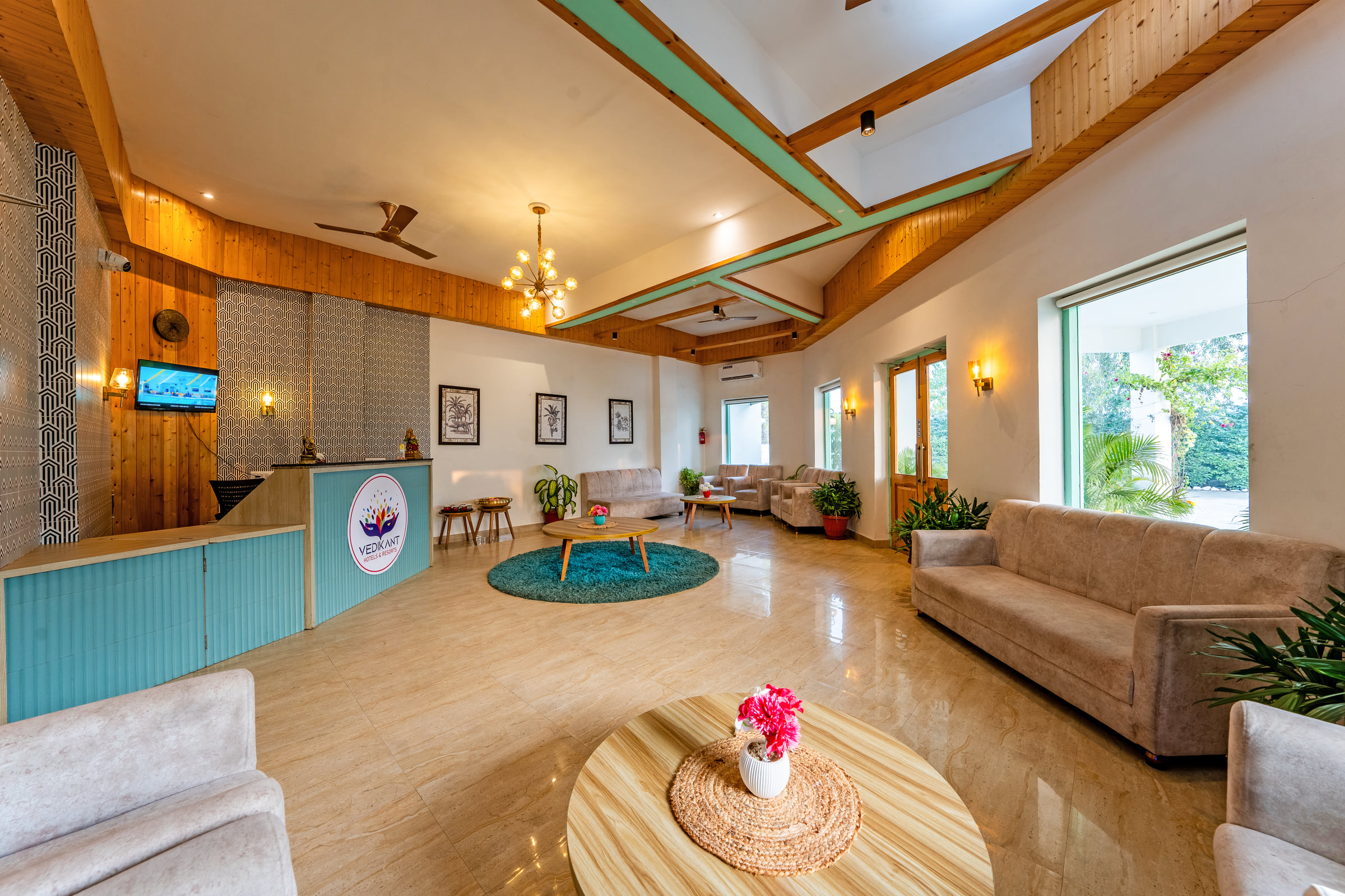 Reception lobby at Vedikant Resorts The Mallard Corbett