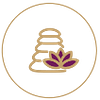 stone ladder and flower icon for spa