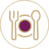 spoon, fork and plate icon