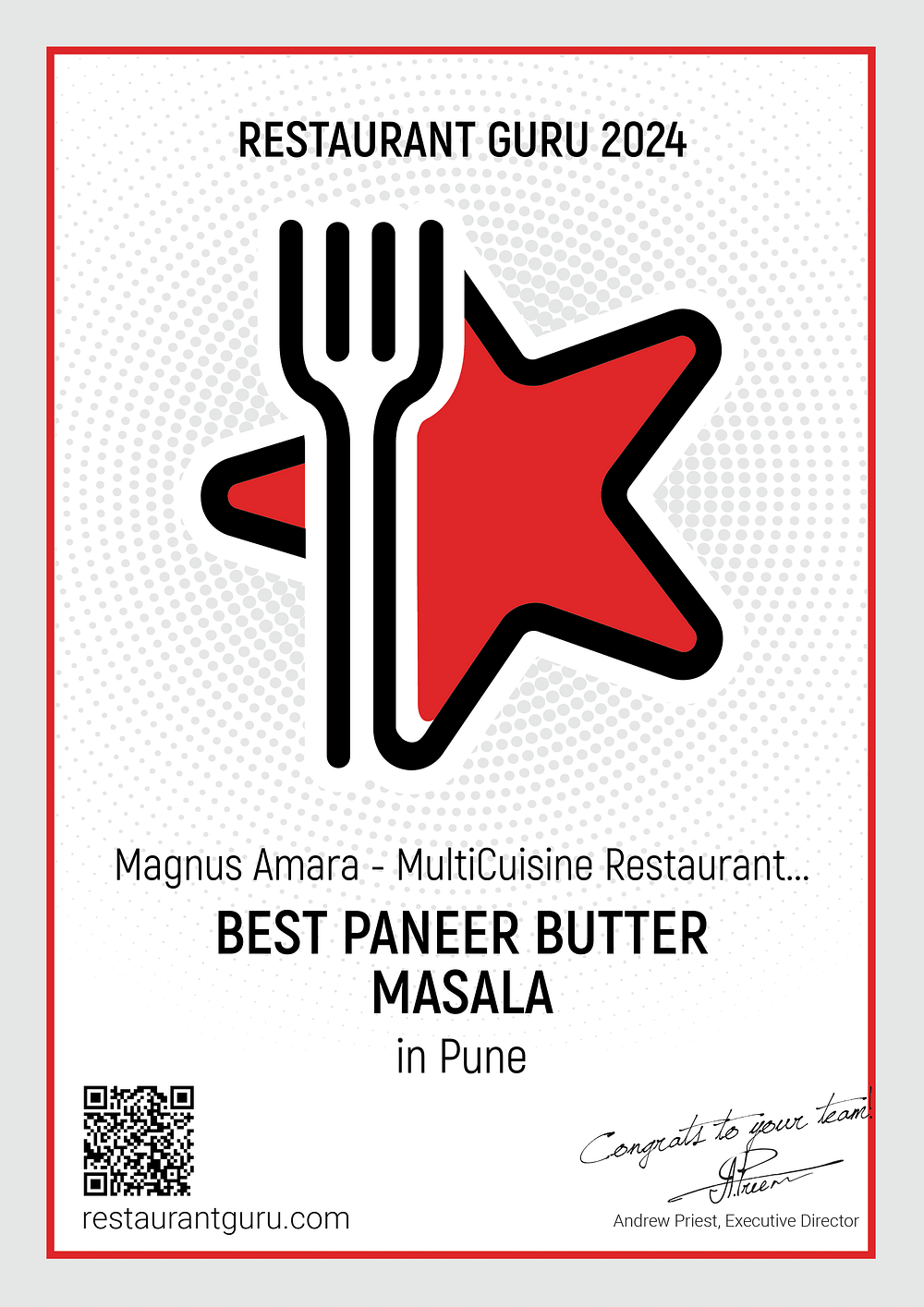 RestaurantGuru Certificate