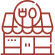 Icon of a restaurant featuring cutlery