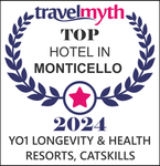 Travelmyth award badge: Top Hotel in Monticello 2024, YO1 Longevity & Health Resorts, Catskills