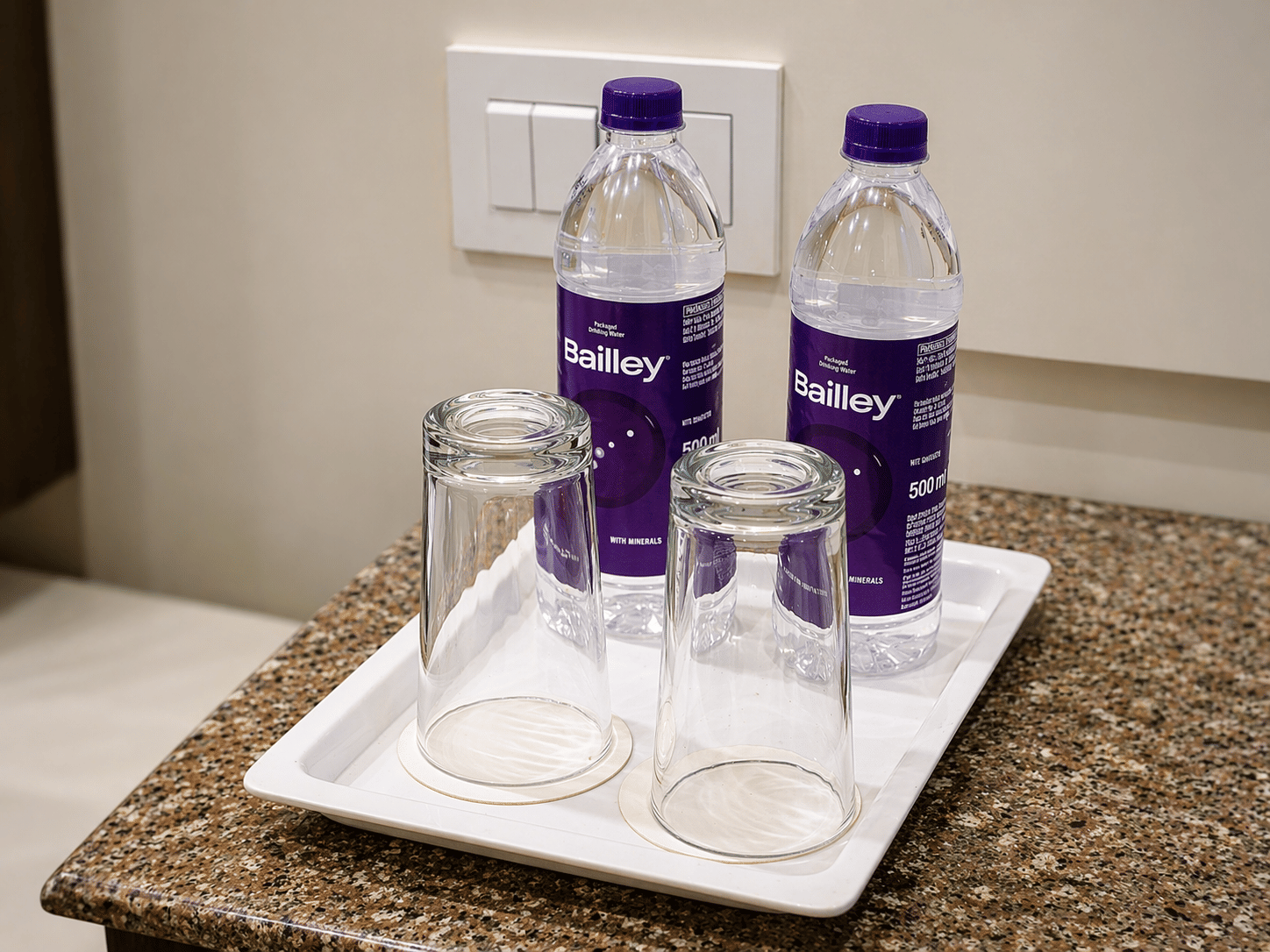 Complimentary tea, coffee and bottled water at Hotel Kavin Anandam