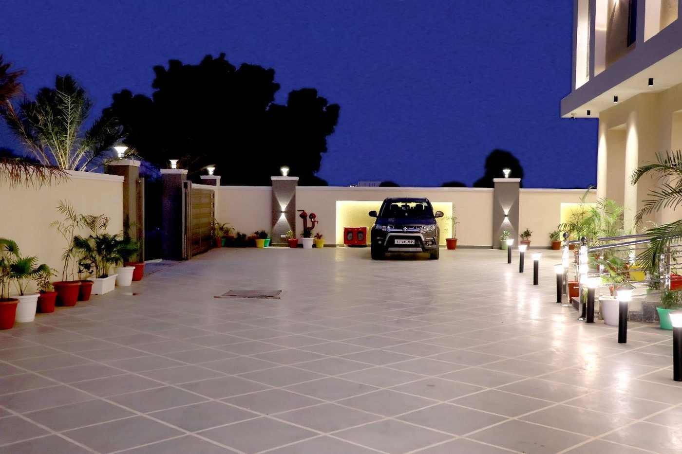 The rooftop terrace at Hotel Aarna Premier, Jaipur